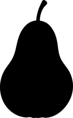 Black Silhouette of a Pear.