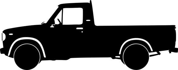 Classic Pickup Truck Silhouette Vehicle. © imam
