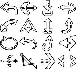 Arrow Icons Set Direction Navigation and Pointer Symbols