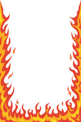 Flames frame design for poster or text poster size