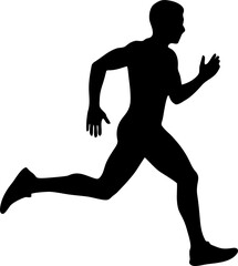 Silhouette of Running Man.