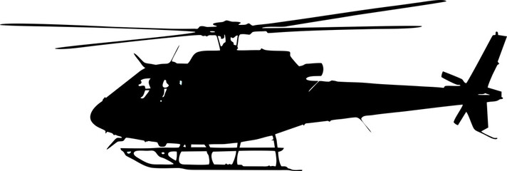 Silhouette of Helicopter in Flight.