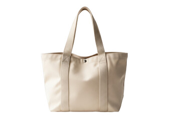 Cream tote bag isolated on transparent background