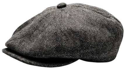 Flat cap hat isolated in high resolution png style with clean transparent background feel, crisp cutout ideal for vintage fashion branding, apparel mockups, ecommerce product listings, stickers.