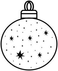 Simple Minimalist Plain Outline Bauble Christmas Decoration With Snowfall Winter Season