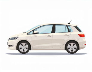 Single Modern City Car Vector Illustration Isolated on White Background