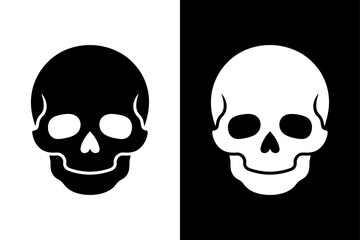Skull Icon Vector Illustration. Simple Flat Human Skull for Web Design