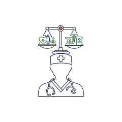 Balancing health concept isolated on white background