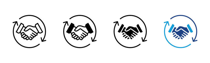 Trade icon set multiple style collection