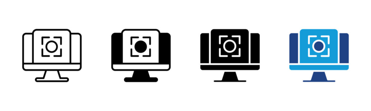 Screen Recording icon set multiple style collection