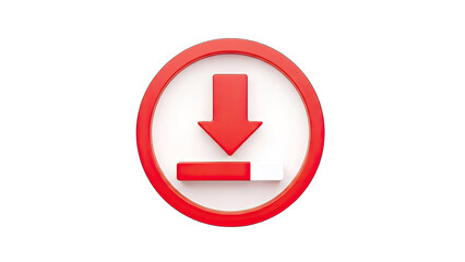 Download Icon with Progress Bar on White Background