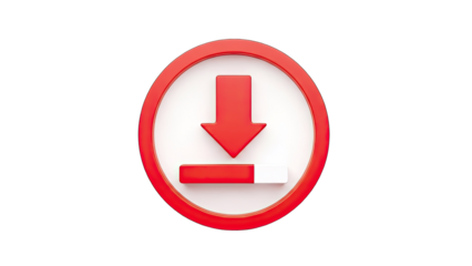 Download Icon with Progress Bar on White Background