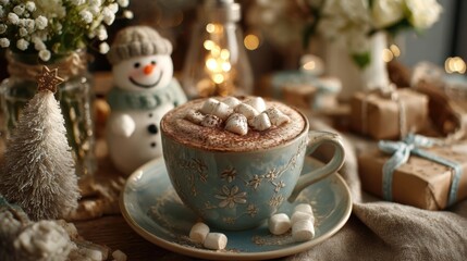 クリスマス　マシュマロの入ったココア