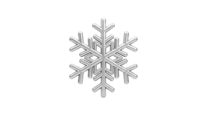 Silver Snowflake Isolated on White Background