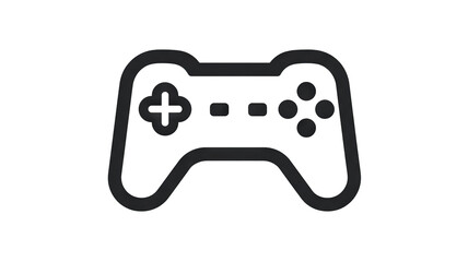 Minimalist sleek game controller icon with clean outline high resolution PNG style cutout on transparent background for digital interface UI UX design app icons gaming dashboards and modern web graphi