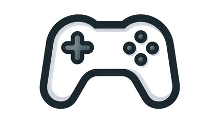 Minimalist sleek game controller icon with clean outline high resolution PNG style cutout on transparent background for digital interface UI UX design app icons gaming dashboards and modern web graphi