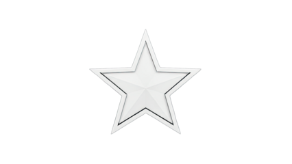 Silver Star Isolated on White Background