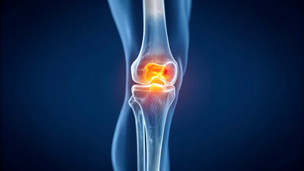 Illuminated knee joint with inflammation