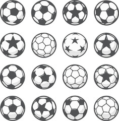 Soccer Ball Icon Set Collection &ndash; Football Symbol Vector Illustration Pack.eps