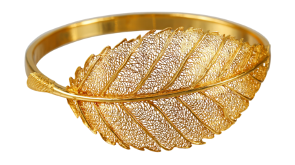 Elegant golden leaf ring design isolated in high resolution png style with clean transparent background feel, detailed cutout ideal for luxury jewelry branding, nature inspired accessories, ecommerce 
