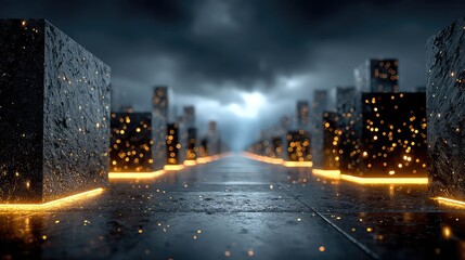 vast, three-dimensional digital matrix, with glowing cubes of data being constantly rearranged and optimized by an invisible algorithm, dynamic resource allocation 