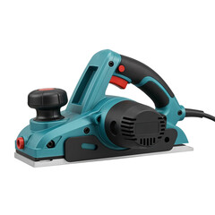 Electric planer tool for woodworking, concept of construction and repair tools  