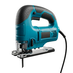 Electric jigsaw tool in blue color for construction and repair tools  