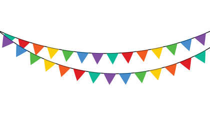Colorful festive flag garland. retro triangle bunting, carnival, birthday, circus border decoration. vector flags. vector illustration © Bhandari137
