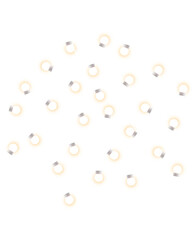 Lights Garland on Transparent Background. Glowing Festive String Light Decoration Decorative wire balls and string lights or Christmas and New Year cotton ball light garland. Png transparency 