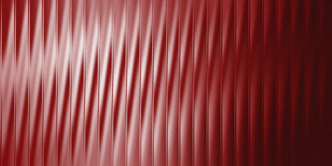 Vertical striped glass background with red to white gradation. Wavy glass texture, striped frosted surface 