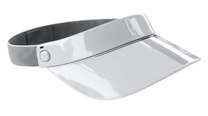 Stylish white sports visor for outdoor activities and sun protection isolated in high resolution png style with clean transparent background feel, crisp cutout ideal for fitness branding.