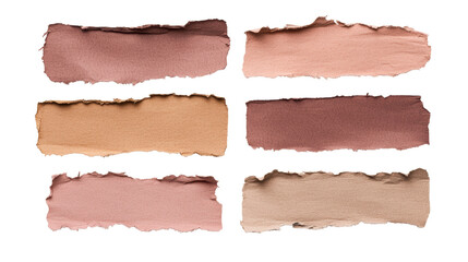 Brown and beige torn paper elements set
