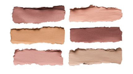 Brown and beige torn paper elements set
