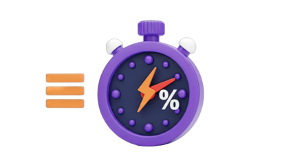 Stopwatch with Percentage and Menu Icon - Time for Discount Concept