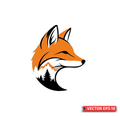 Fox head mascot logo style vector illustration