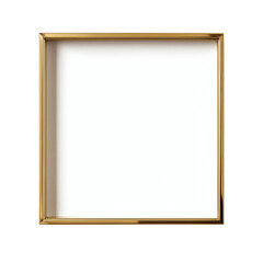 Obraz premium A luxurious gold picture frame set, featuring a crisp white interior space for showcasing artwork or photographs with elegance and sophistication.