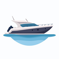 Naklejka premium Sleek Motor Yacht on Water Modern Design Luxury Vessel.