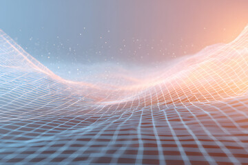 Dynamic digital waves create an ethereal visual experience in abstract technology art