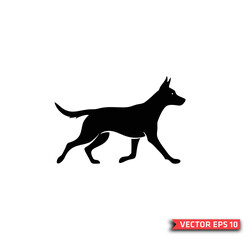 Running dog silhouette vector illustration