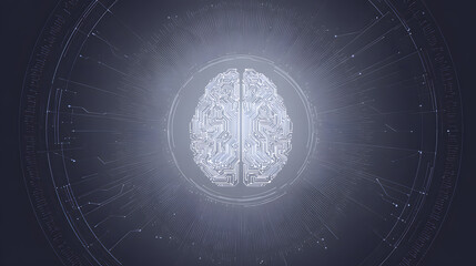 Abstract artwork close-up of innovative brain technology in a futuristic digital realm