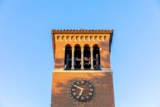 The Historic Miller Bell Tower Against a Clear Blue Sky, Chautauqua Institution, New York
