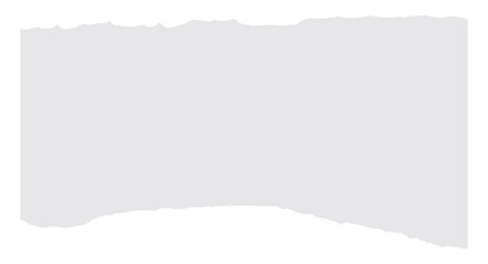 White ripped piece of paper sheet png isolated on transparent background