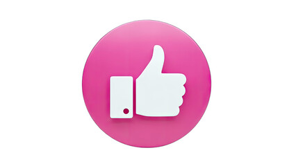 Obraz premium Thumb Up Icon on Pink Circle - Social Media Concept