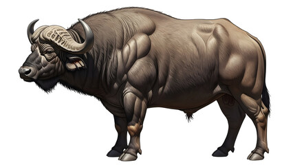 Obraz premium Majestic african buffalo with large curved horns