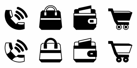 Ecommerce icon on white background. Vector logo ecommerce illustration.