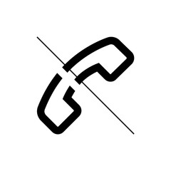 Minimalist Black and White Telephone Handset Icon