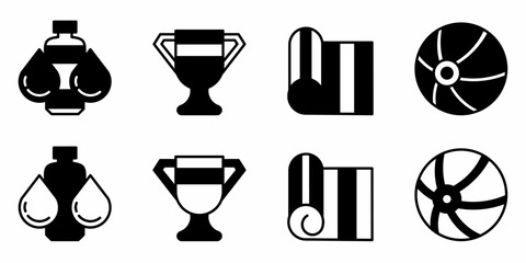 Sport and fitness icon on white background. Vector logo sport and fitness illustration.