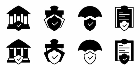 Insurance icon on white background. Vector logo insurance illustration.