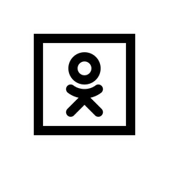 Minimalist Accessibility Symbol, Person with Disability Icon, Black and White Design