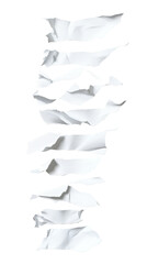 Crumpled layered paper in vertical alignment

